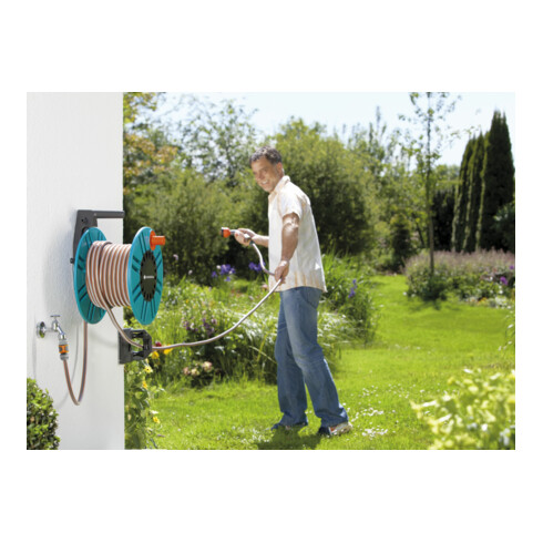 GARDENA Wand-Schlauchtrommel 60 mit Schlauchführungsrolle Classic