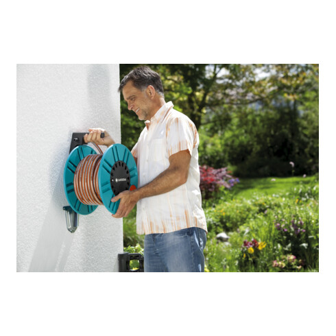 GARDENA Wand-Schlauchtrommel 60 mit Schlauchführungsrolle Classic