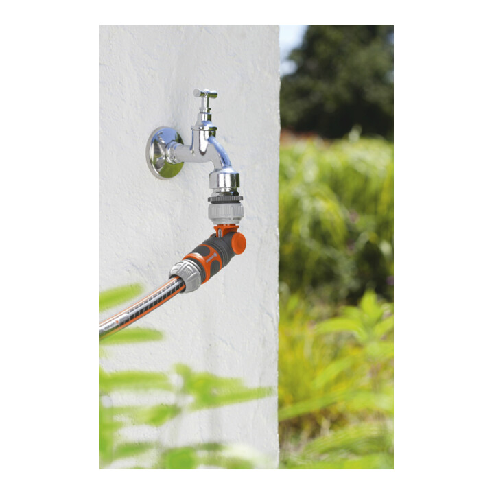 GARDENA Winkelhahnstück, lose für 26,5 mm (G 3/4)-Waserhahn mit 33,3 mm (G 1)-Gewinde, für 21 mm (G 1/2)-Wasserhahn mit 26,5 mm (G 3/4)-Gewinde
