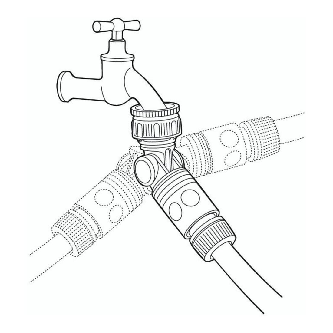 GARDENA Winkelhahnstück, lose für 26,5 mm (G 3/4)-Waserhahn mit 33,3 mm (G 1)-Gewinde, für 21 mm (G 1/2)-Wasserhahn mit 26,5 mm (G 3/4)-Gewinde
