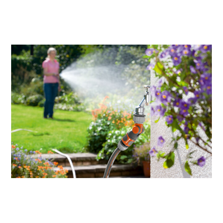 GARDENA Winkelhahnstück, lose für 26,5 mm (G 3/4)-Waserhahn mit 33,3 mm (G 1)-Gewinde, für 21 mm (G 1/2)-Wasserhahn mit 26,5 mm (G 3/4)-Gewinde