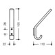 Garderobenhaken 477.90.070 73 PA H.165mm B.22mm wiesengrün m.Huthaken-4
