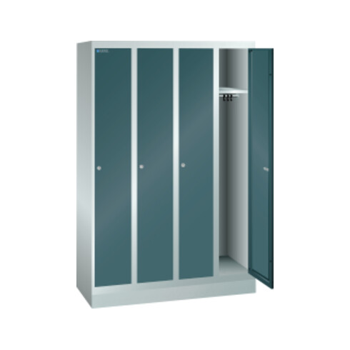 Lista Garderobenschrank (BxTxH) 1200x500x1800mm 4 Abteile R7035/R7016