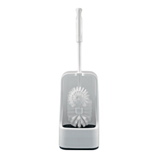Garniture de WC plastique blanc avec nettoyant p.rebords D. 75 mm SOREX