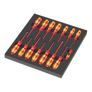 Garniture en mousse Wera 9711 pour kit de tournevis VDE 1, 16 pièces