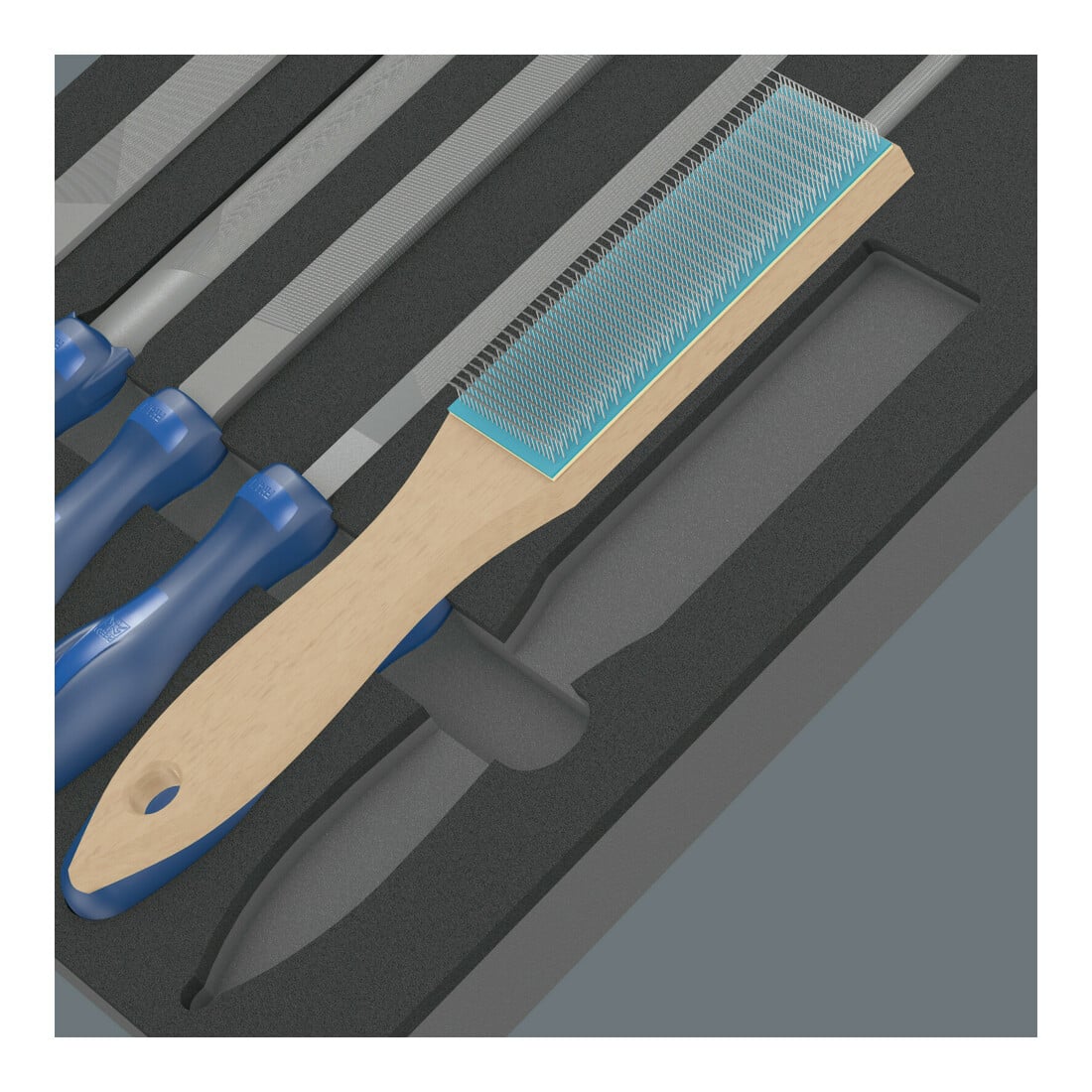 Garniture en mousse Wera 9783 pour jeu de limes PFERD 1, 6 pièces