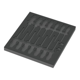 Garniture en mousse Wera 9811 pour kit de tournevis VDE 1, sans outil, 344 x 30 x 392 mm