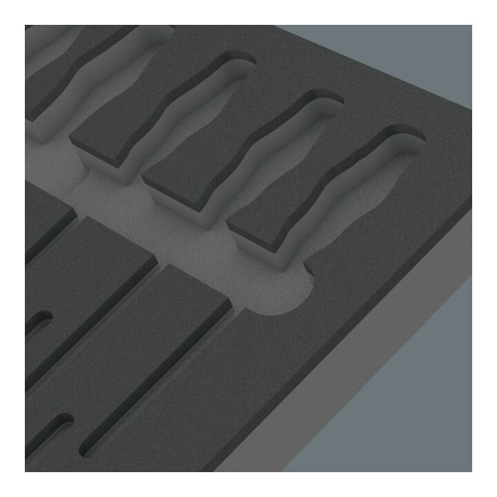 Garniture en mousse Wera 9811 pour kit de tournevis VDE 1, sans outil, 344 x 30 x 392 mm
