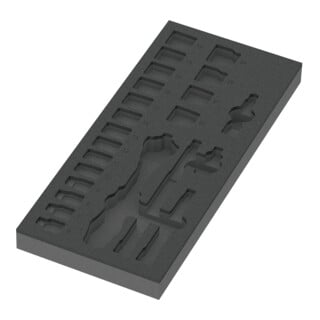 Garniture en mousse Wera 9821 pour kit de cliquets Zyklop 3/8"8000 B 1, sans outil, 172 x 30 x 392 mm