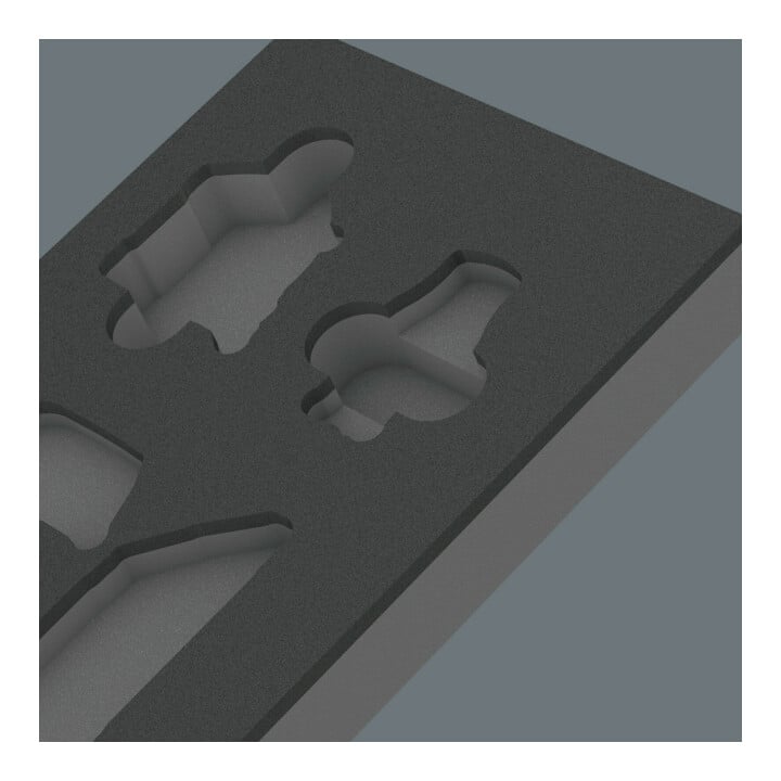 Garniture en mousse Wera 9840 pour coffret de clés mâles coudées, set 1, sans outil, 172 x 30 x 392 mm