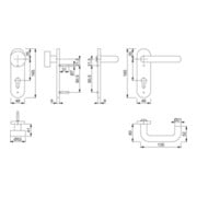 Garniture Hoppe FS Paris FS-K58/353K/138 Cu.F9005 D/K pour TS 40-66 mm PZ DIN G/D-3
