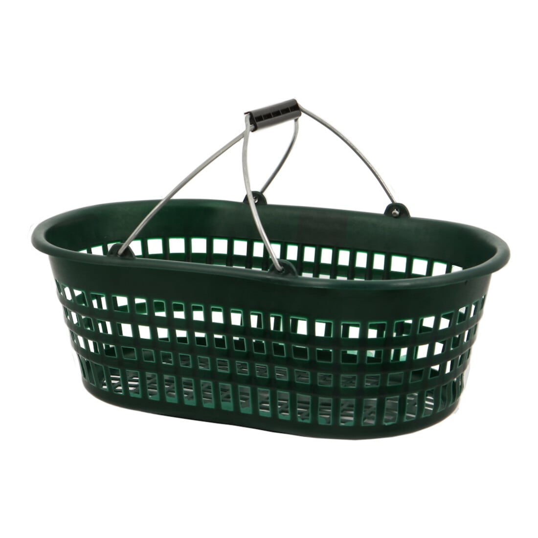 Gartenkorb 15 kg, grün, oval mit Doppelklappbügel