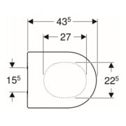 Geberit Abattant WC Acanto charnières MS chromé, avec frein de chute, blanc-2