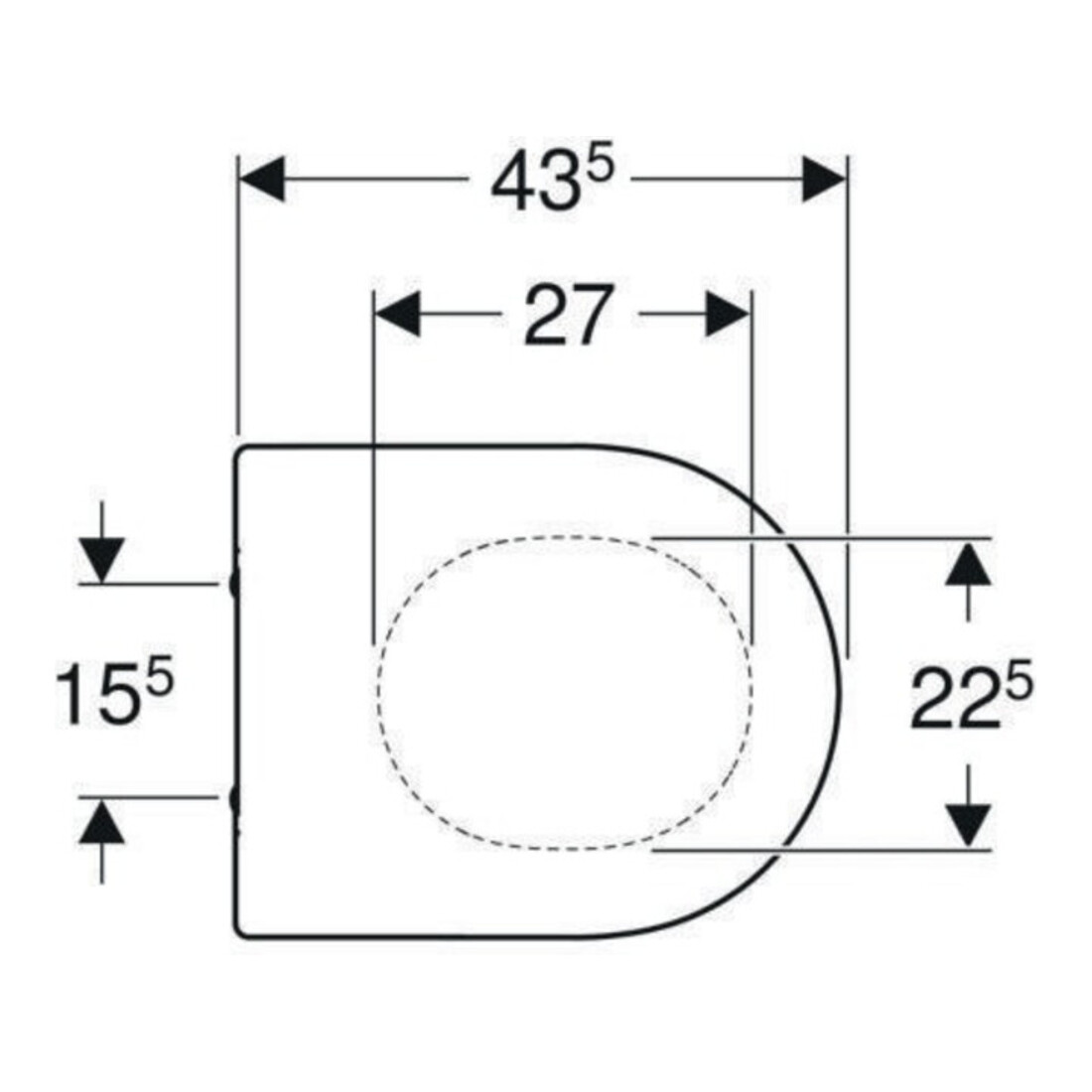 Geberit Abattant WC Acanto Quick-R., MS chromé, avec frein de chute, blanc