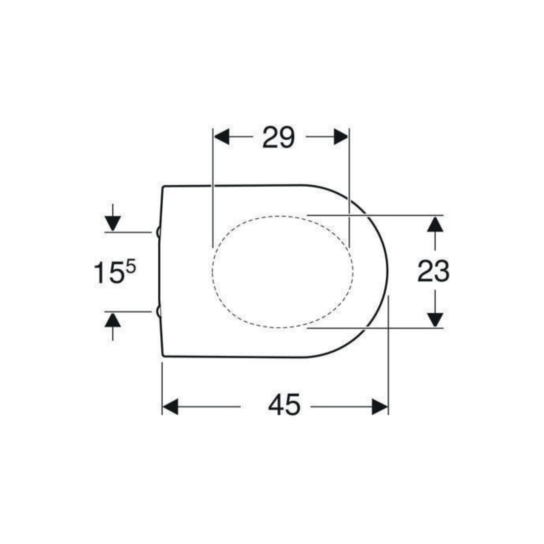 Geberit Abattant WC iCon charnières MS chromé, avec frein de chute, blanc