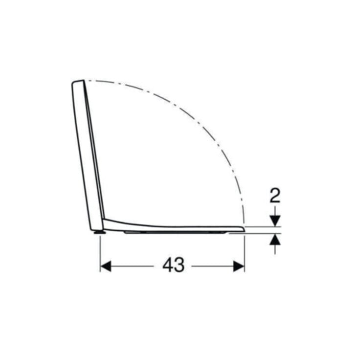 Geberit Abattant WC iCon charnières MS chromé, frein de chute, blanc