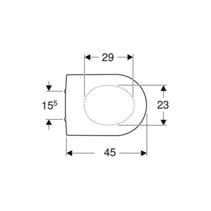 Geberit Abattant WC iCon charnières MS chromé, frein de chute, blanc
