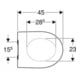 Geberit Abattant WC iCon, design noir, frein de chute, blanc
