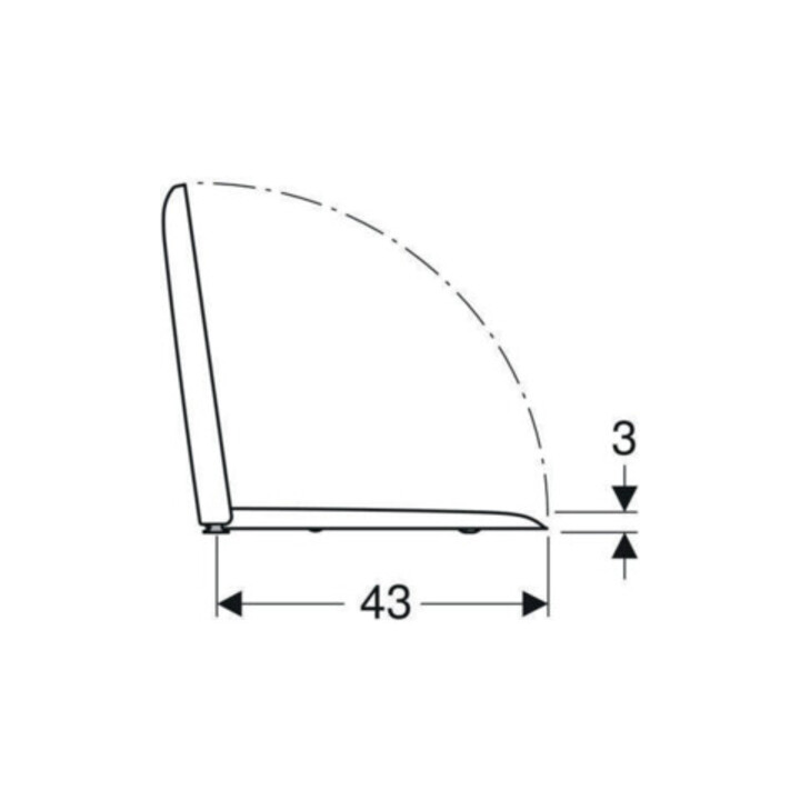 Geberit Abattant WC iCon Square charnière MS chromé, avec frein de chute, blanc
