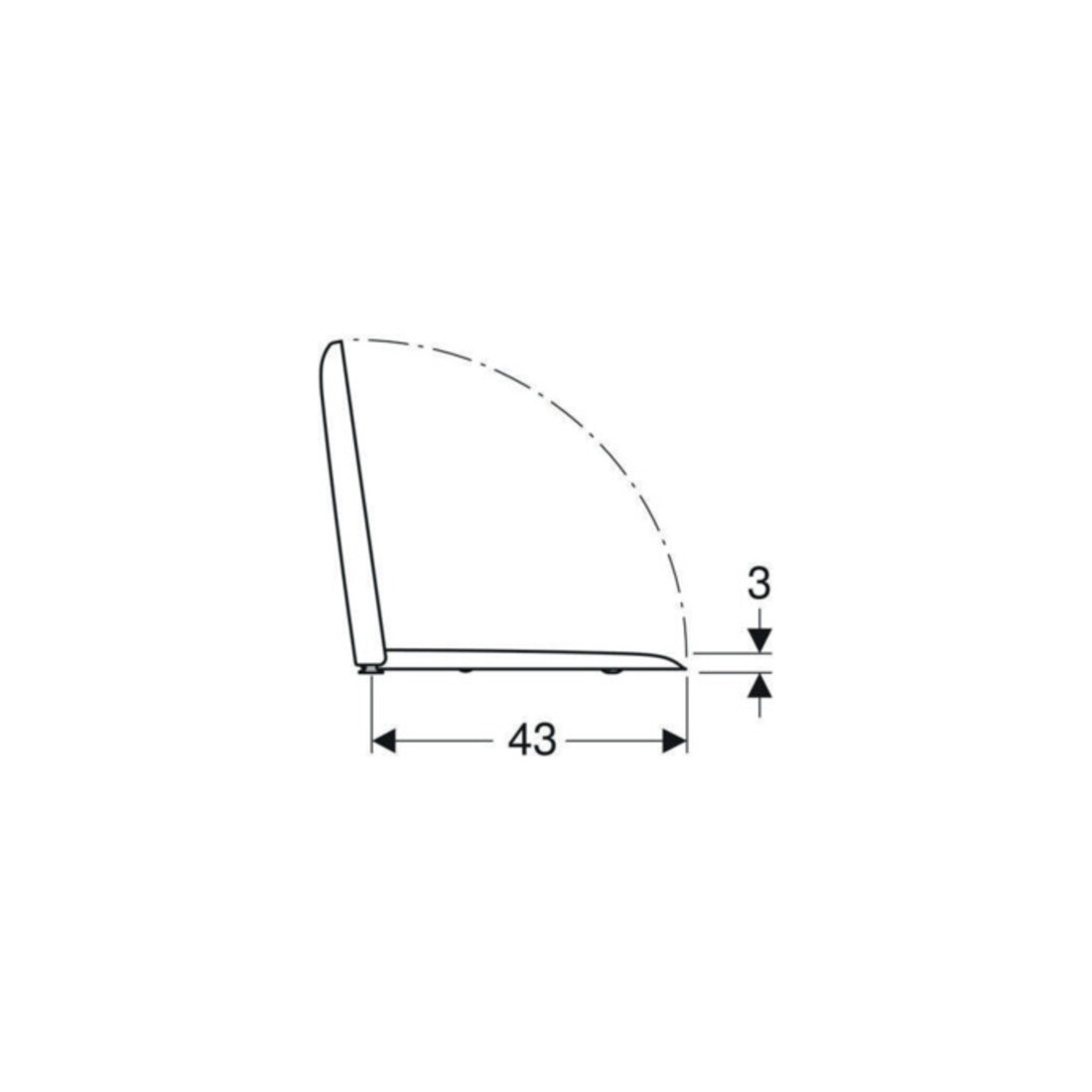 Geberit Abattant WC iCon Square charnière MS chromé, avec frein de chute, blanc