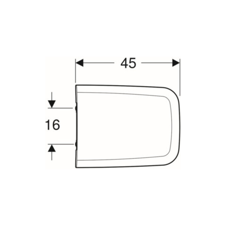 Geberit Abattant WC iCon Square charnière MS chromé, avec frein de chute, blanc
