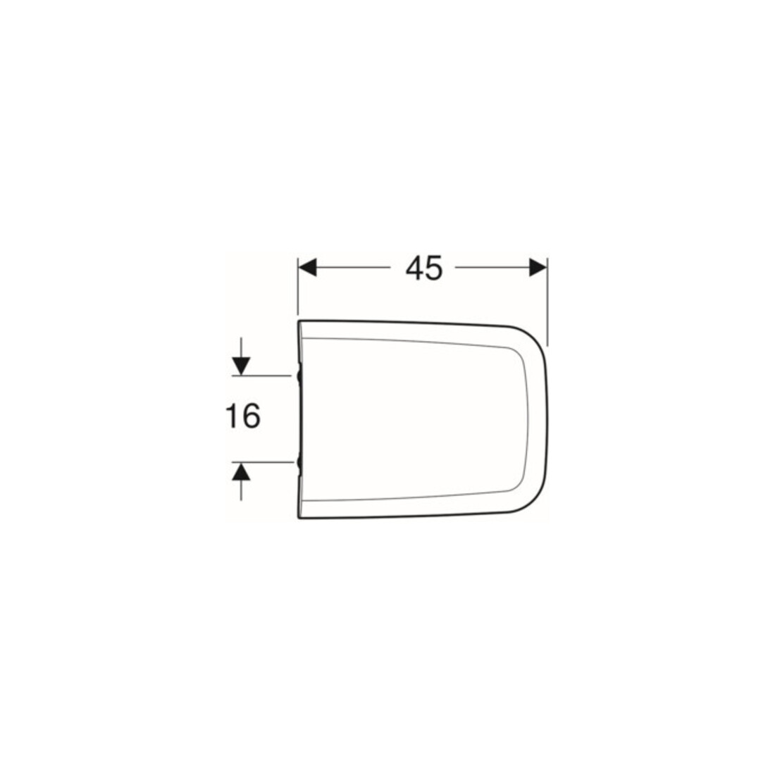 Geberit Abattant WC iCon Square charnière MS chromé, avec frein de chute, blanc