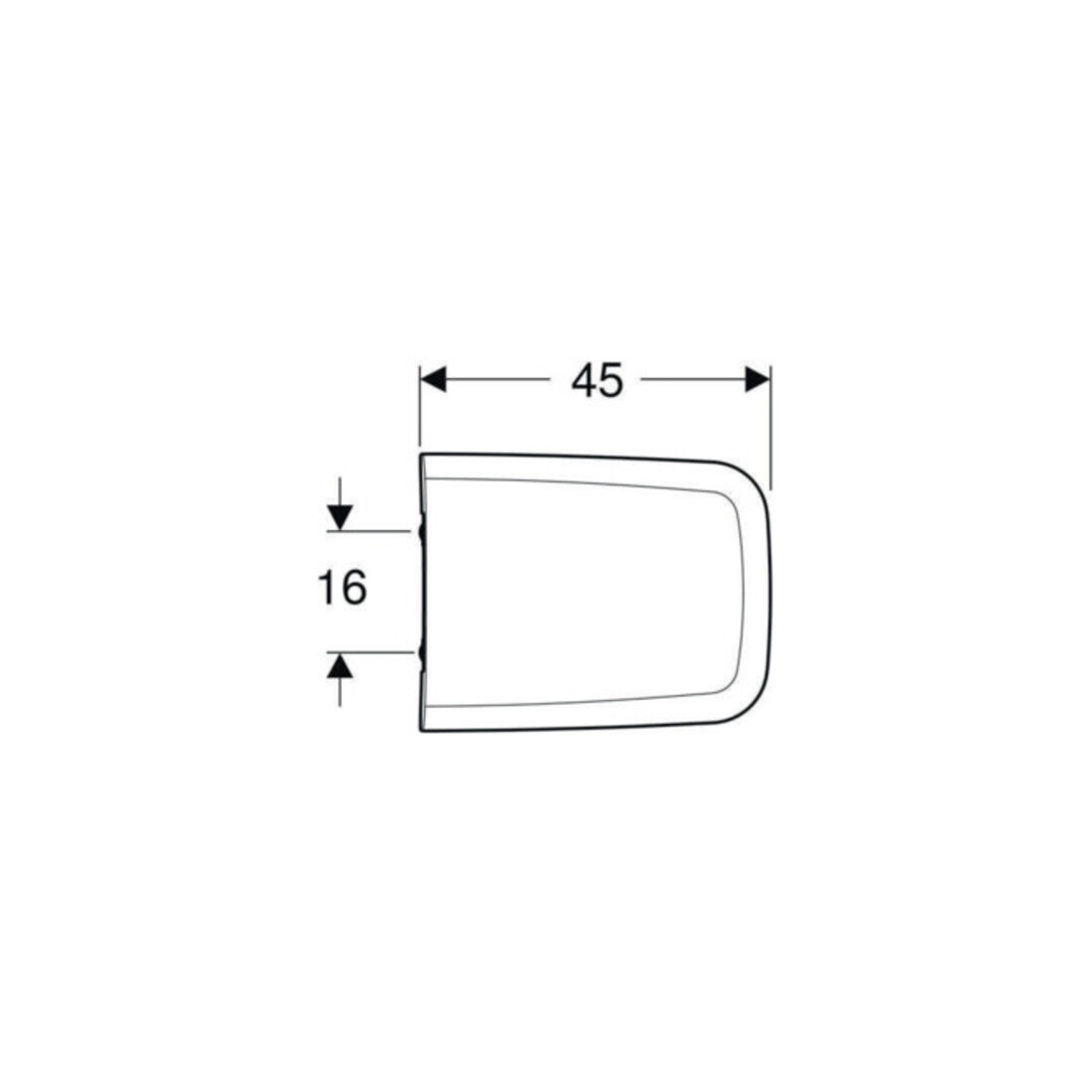 Geberit Abattant WC iCon Square charnière MS chromé, avec frein de chute, blanc