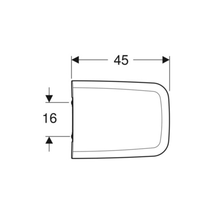 Geberit Abattant WC iCon Square charnière MS chromé, avec frein de chute, blanc