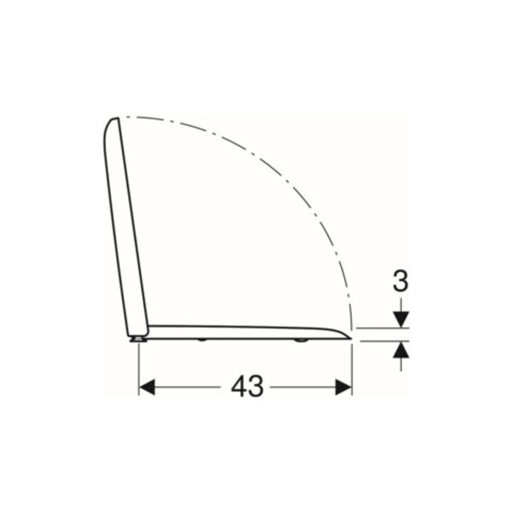 Geberit Abattant WC iCon Square charnière MS chromé, avec frein de chute, blanc
