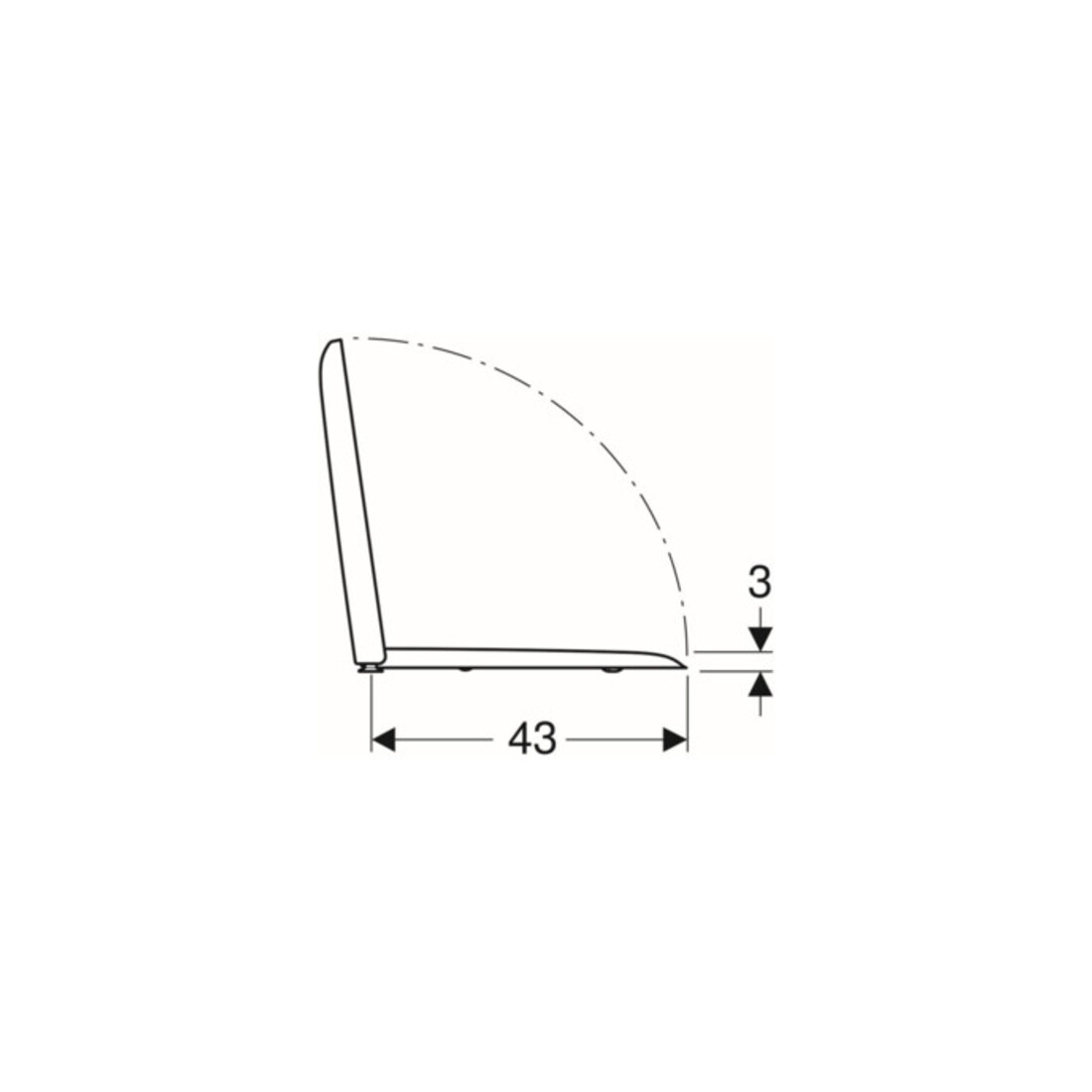 Geberit Abattant WC iCon Square charnière MS chromé, avec frein de chute, blanc