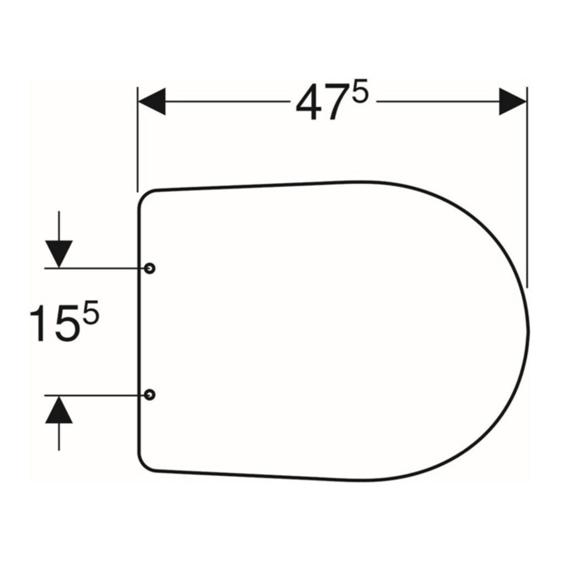 Geberit Abattant WC Renova Comfort Fixation inférieure, charnières inox, blanc