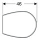 Geberit Abattant WC Renova mh, ABS, fixation inférieure, charnière ES