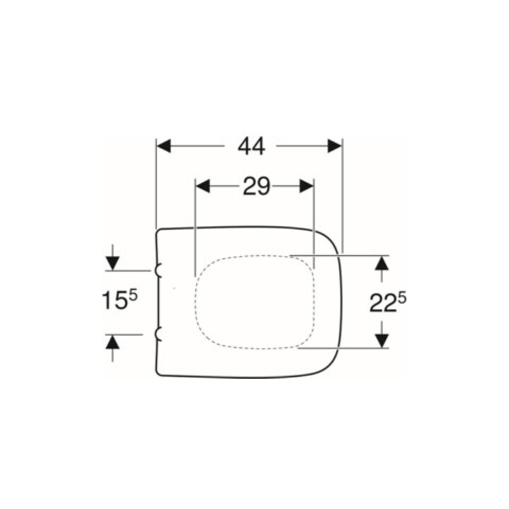 Geberit Abattant WC Renova Plan blanc, fixation par le bas, charnières inox