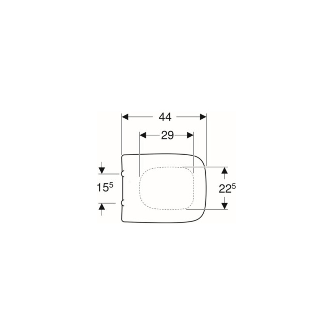 Geberit Abattant WC Renova Plan blanc, fixation par le bas, charnières inox