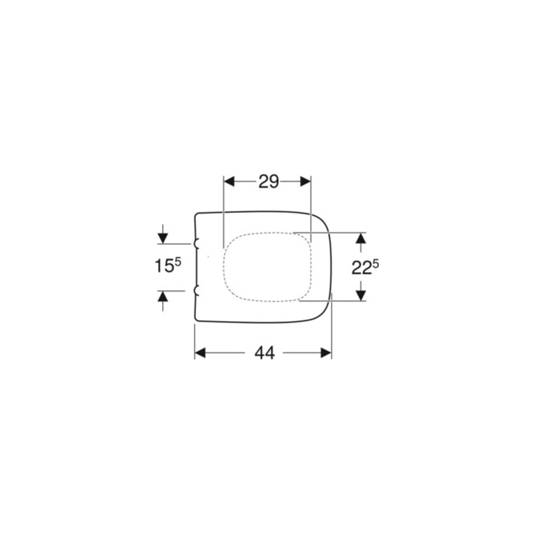 Geberit Abattant WC Renova Plan blanc, fixation par le bas, charnières inox