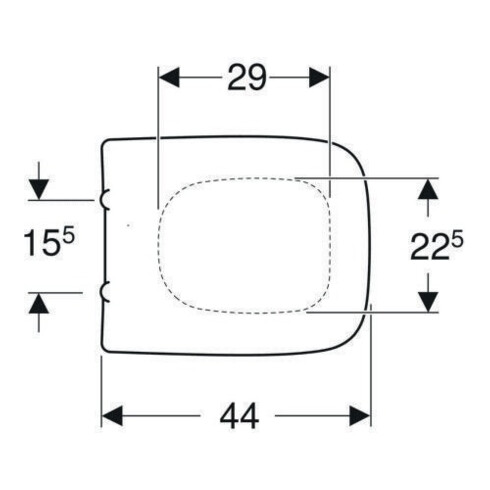 Geberit Abattant WC Renova Plan S. MS vc, avec frein, blanc, coin, fixation avant