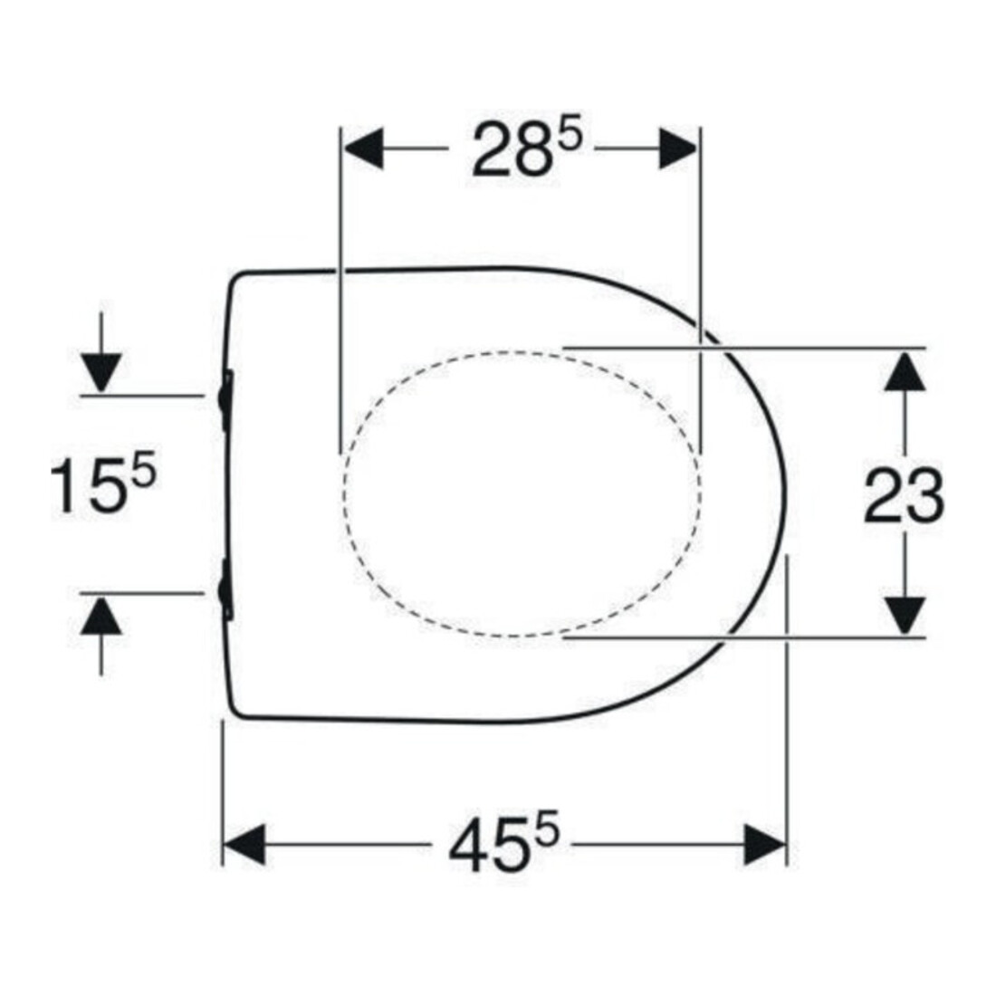 Geberit Abattant WC Renova S. MS vc, blanc, frein de chute, fixation par le dessus