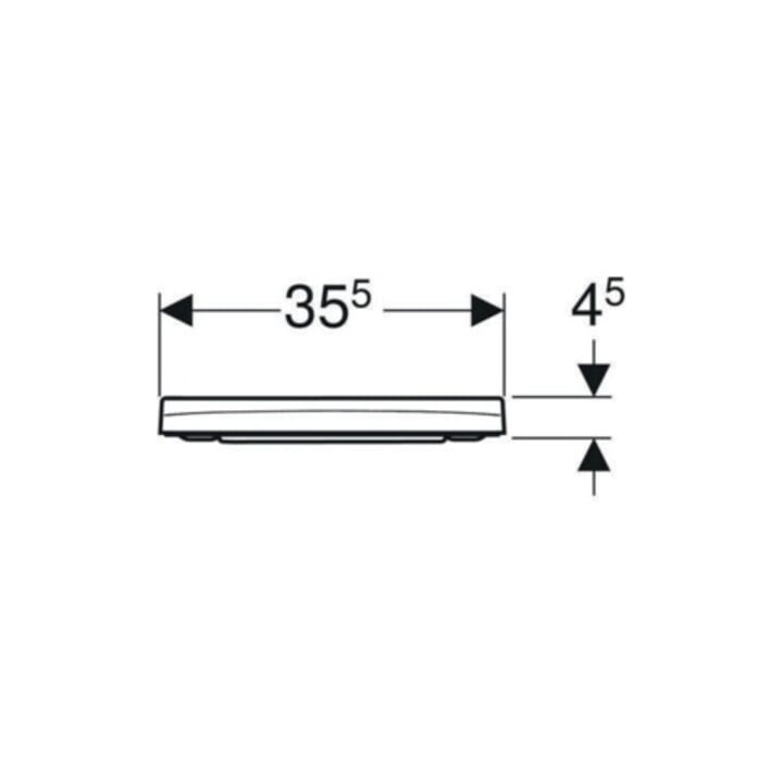 Geberit Abattant WC Smyle Square Quick, ABS, blanc, charnière MS chromée