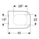 Geberit Abattant WC Smyle Square Quick, ABS, blanc, charnière MS chromée