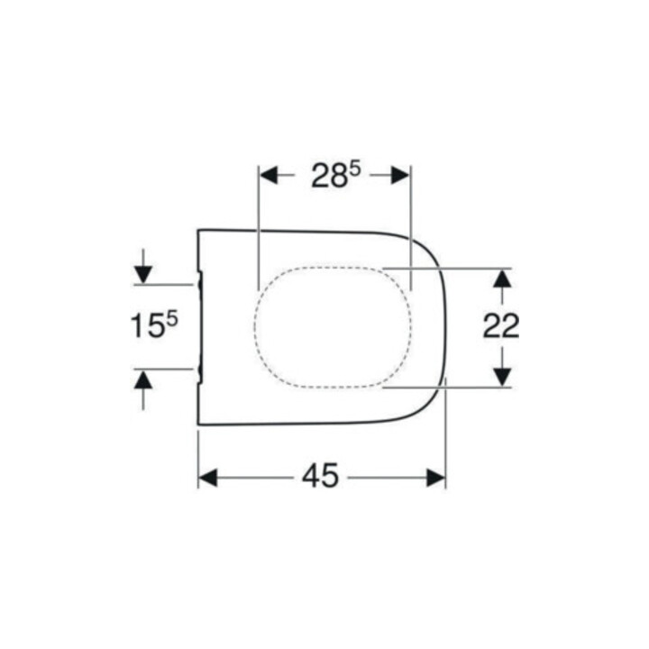 Geberit Abattant WC Smyle Square Quick, ABS, blanc, charnière MS chromée