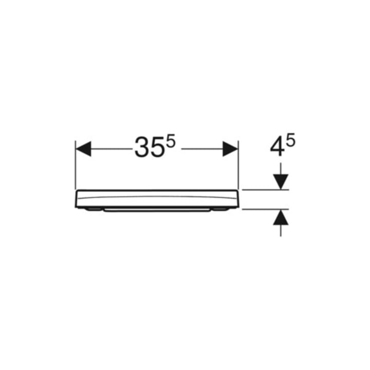 Geberit Abattant WC Smyle Square Quick, ABS, blanc, charnière MS chromée