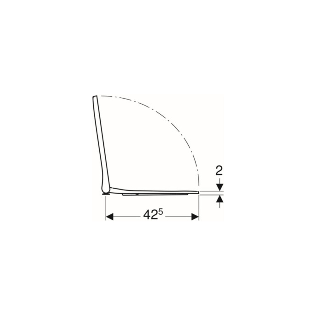 Geberit Abattant WC Smyle Square Quick, ABS, blanc, charnière MS chromée