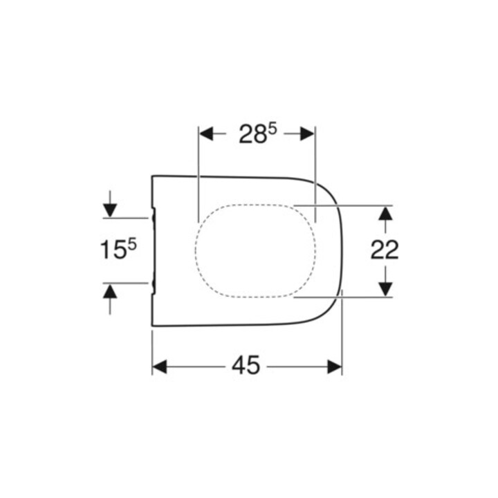 Geberit Abattant WC Smyle Square Quick, ABS, blanc, charnière MS chromée