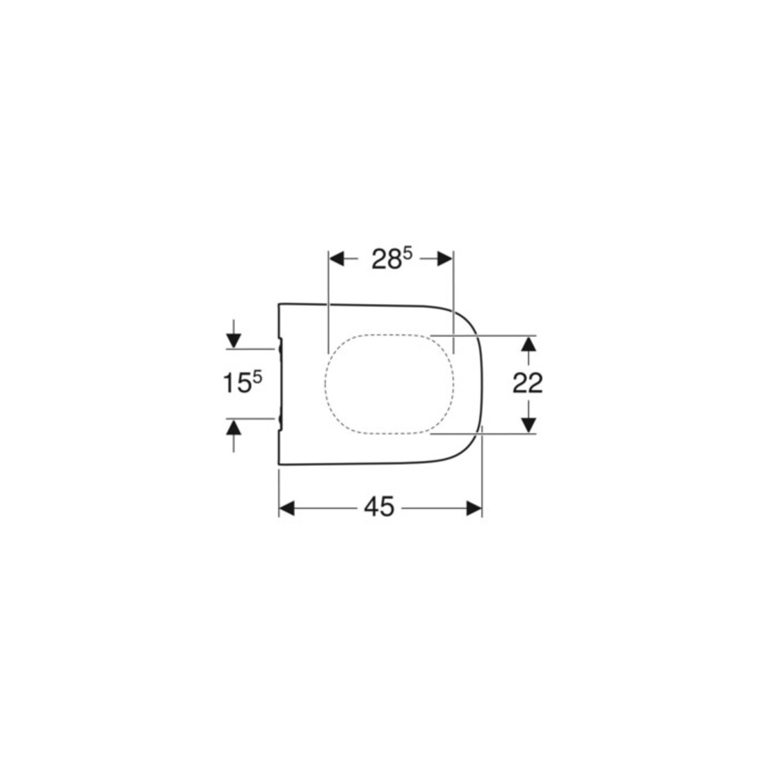 Geberit Abattant WC Smyle Square Quick, ABS, blanc, charnière MS chromée