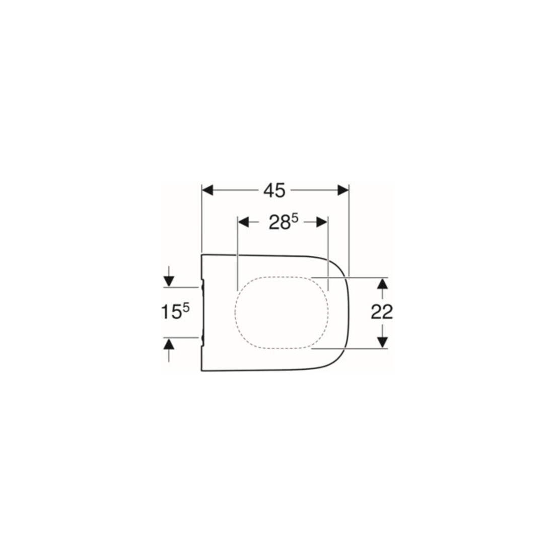 Geberit Abattant WC Smyle Square Quick, ABS, blanc, charnière MS chromée