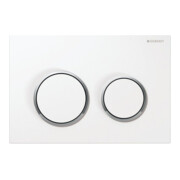 Geberit Abdeckplatte Omega 20 Pl/T we., Rg. hgl-vc, ro, f 2-Mg-Spül.