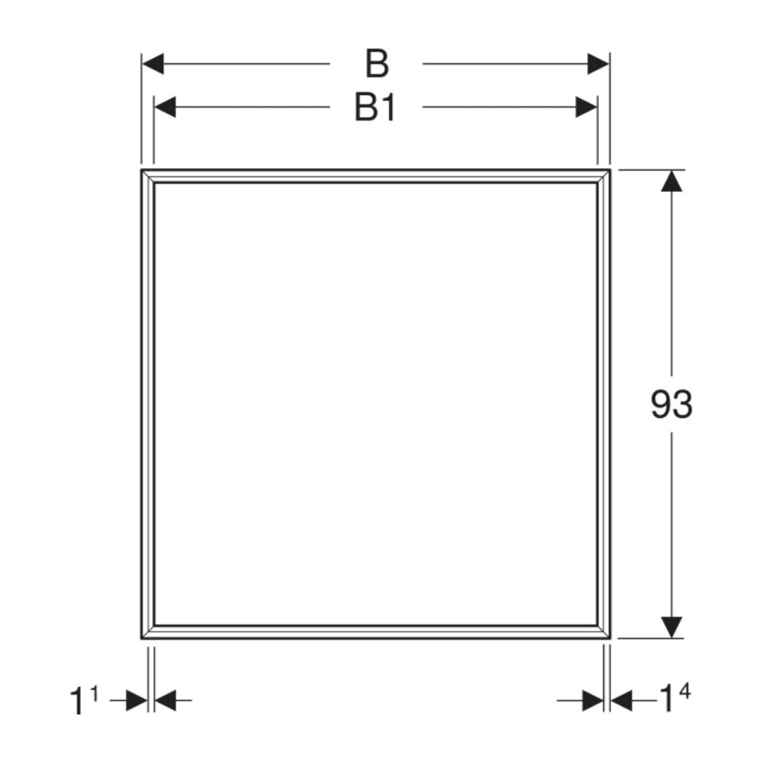 Geberit Abdeckrahmen One 120cm, Aluminium eloxiert, UP-Montage
