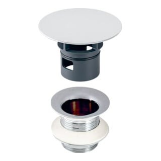 Geberit Ablaufventil G 1 1/4x50mm, hgl-vc, m fr. Ausl, hgl-vc