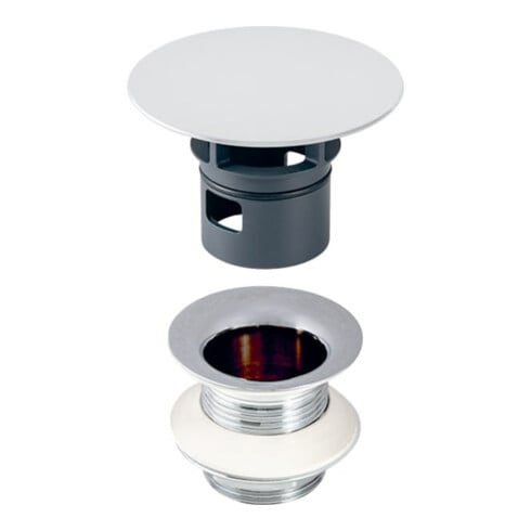 Geberit Ablaufventil G 1 1/4x50mm, hgl-vc, m fr. Ausl, hgl-vc