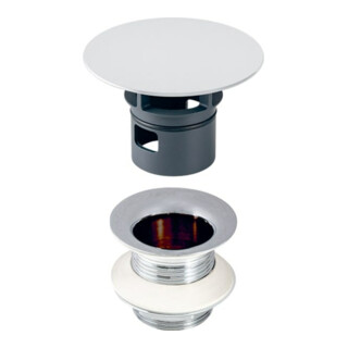 Geberit Ablaufventil G 1 1/4x80mm, hgl-vc, m fr. Ausl, hgl-vc